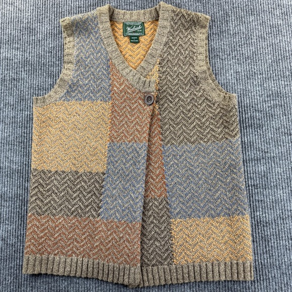Woolrich Sweaters - Woolrich‎ Sweater Vest Womens Large Multi Color Lambswool Chevron Knit Patchwork